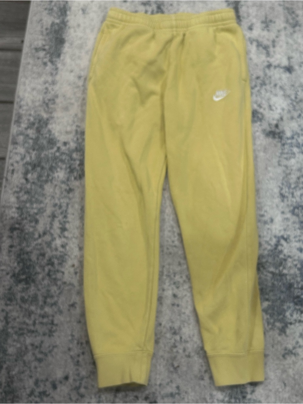 Nike Yellow Men's Fleece Joggers with Logo